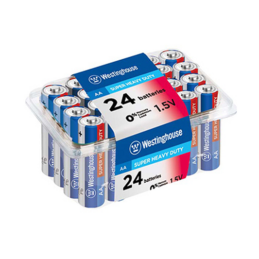 Westinghouse AA Super Heavy Duty Batteries Soft Plastic Pack of 24