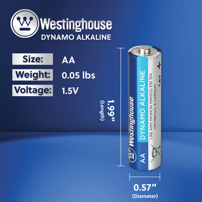 Westinghouse AA Dynamo Alkaline Batteries Hard Plastic Pack of 24