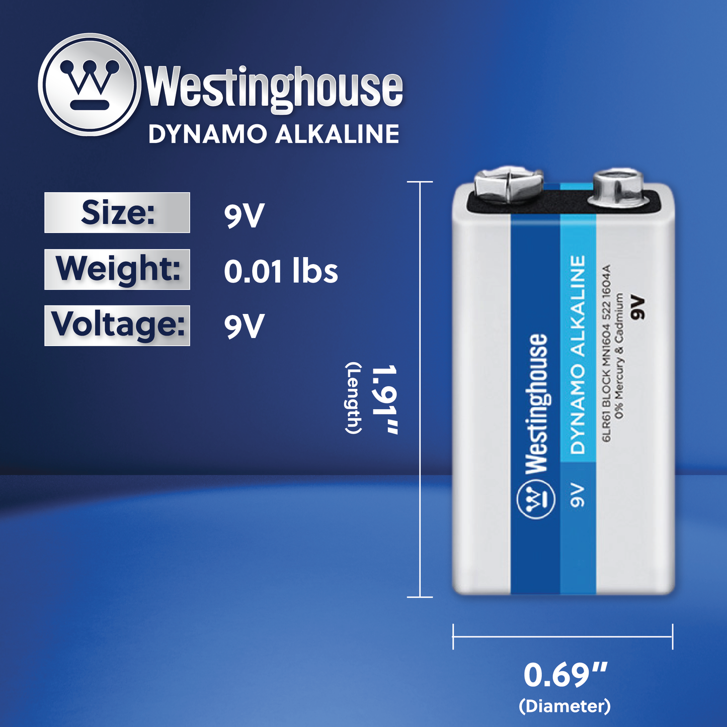 Westinghouse 9V Dynamo Alkaline Battery