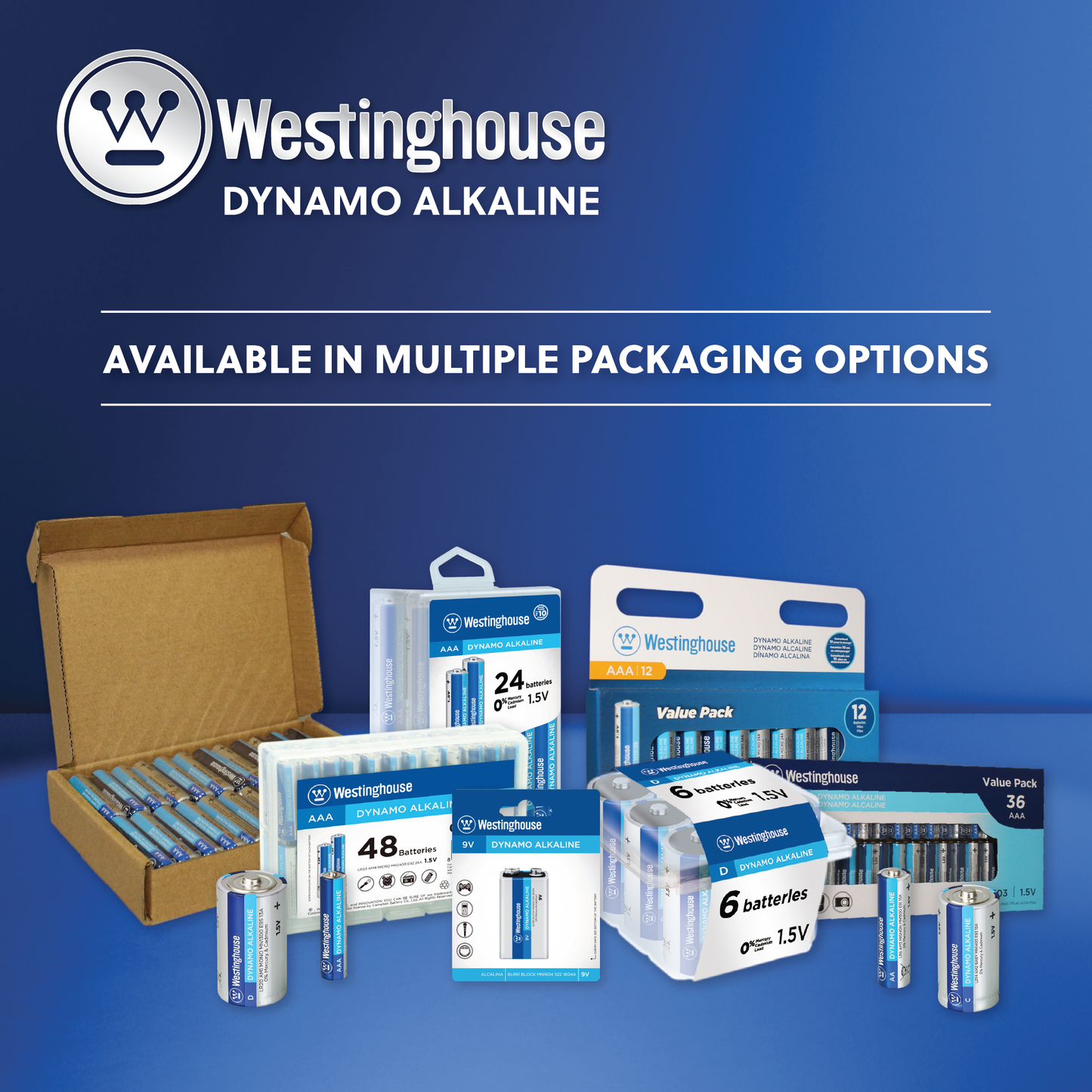 Westinghouse Dynamo Alkaline AA/AAA Combo Hard Plastic Pack of 24