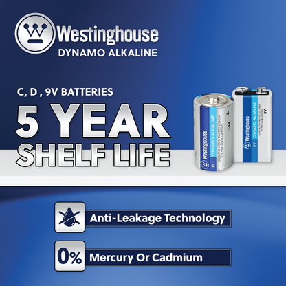 Westinghouse D Dynamo Alkaline Soft Plastic Pack of 6