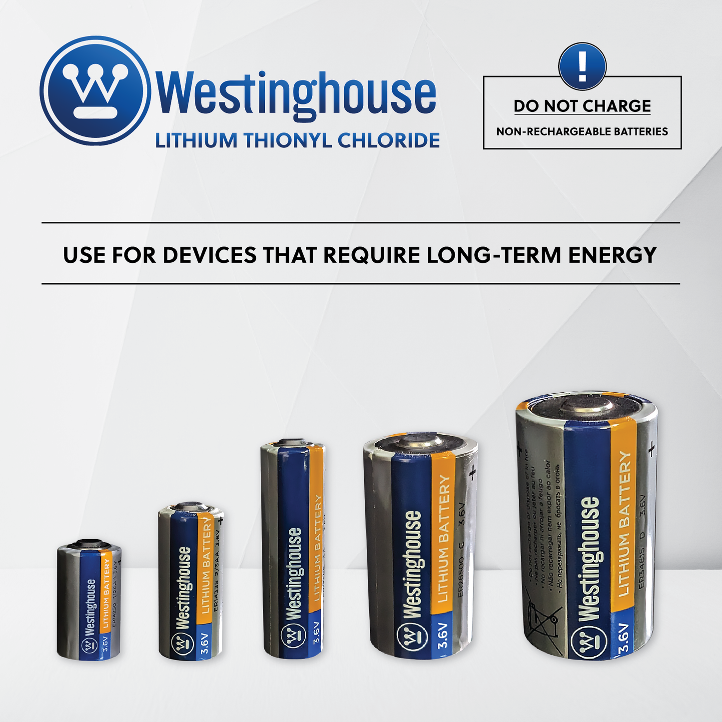 Westinghouse ER14250 3.6V 1/2AA Lithium Battery