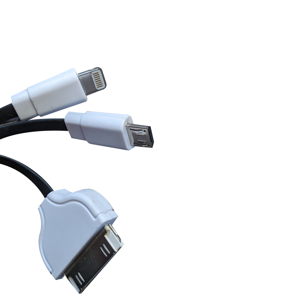 Camelion CDC006 3 In 1 USB to Apple 30 Pin, Micro-USB, and Lightning Charging Cable Blister 1 Pack