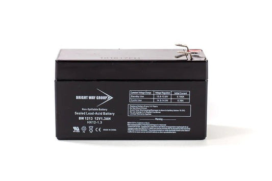 Bright Way BW1213 12V 1.3Ah F1 Terminal AGM Rechargeable Battery - Battery Liquidator