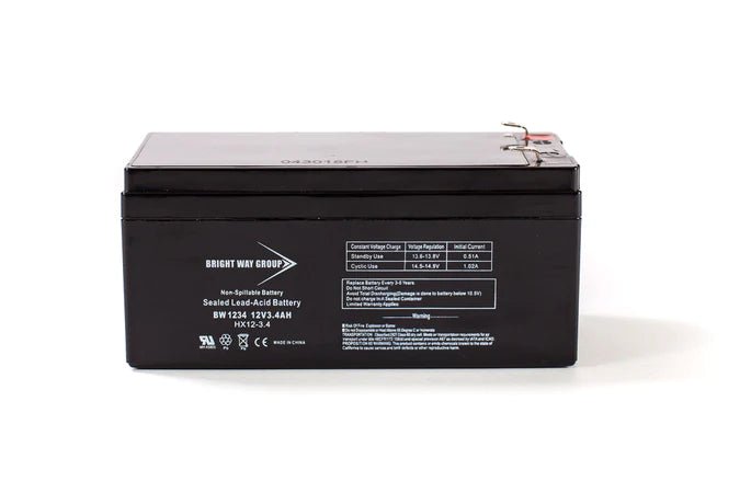 Bright Way BW1234 12V 3.4Ah F1 Terminal AGM Rechargeable Battery - Battery Liquidator