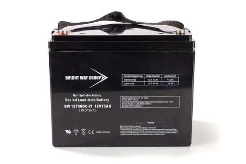 Bright Way BW12750 12V 75AH Internal Thread AGM Rechargeable Battery - Battery Liquidator