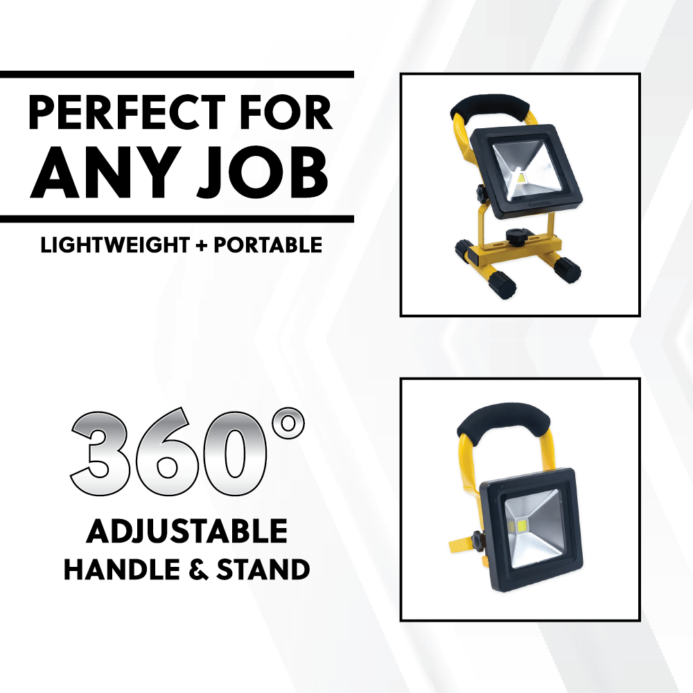 Camelion 10W COB LED Rechargeable Work Light with Kick Stand - Battery Liquidator