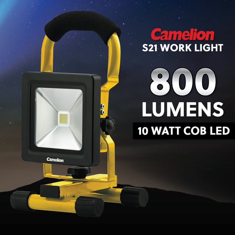 Camelion 10W COB LED Rechargeable Work Light with Kick Stand - Battery Liquidator