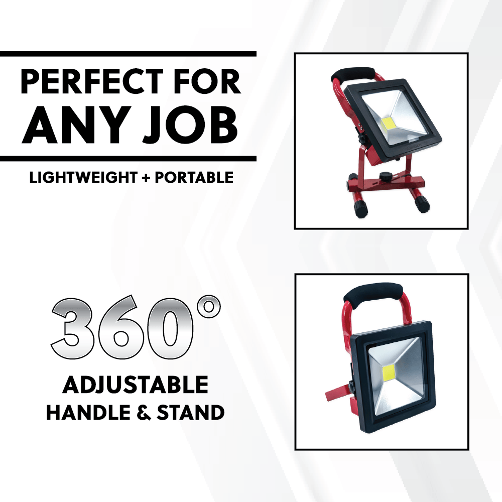 Camelion 20W COB LED Rechargeable Work Light with Kick Stand - Battery Liquidator