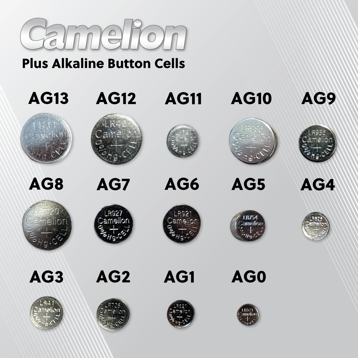 Camelion AG3 / 392 / LR41 1.5V Coin Cell Battery Pack of 2