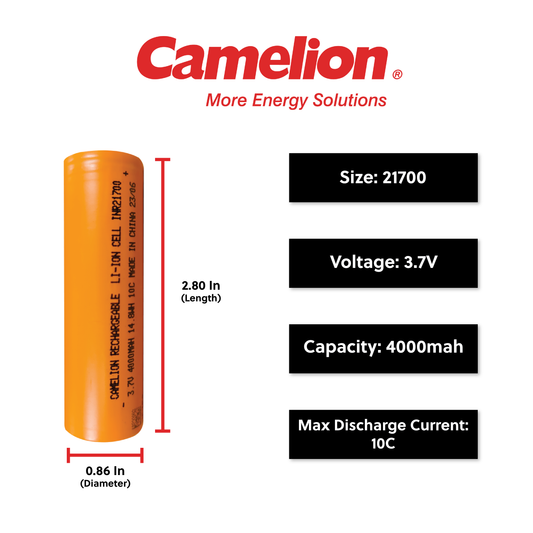 Camelion Protected 21700 4000mAh Li-Ion Rechargeable Battery