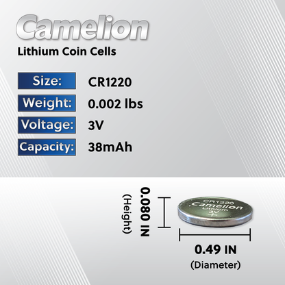 Camelion CR1220/ 1220 3V Lithium Coin Cell Battery