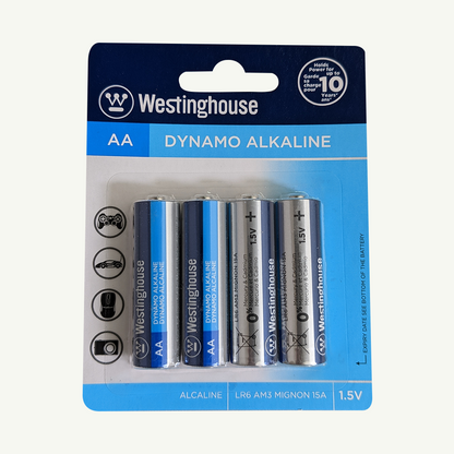 Westinghouse AA Dynamo Alkaline Batteries Hangable Pack of 4