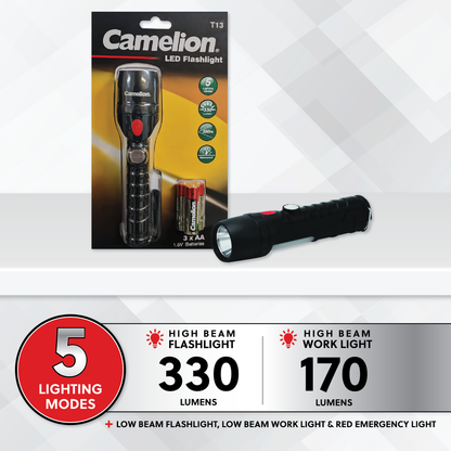 Camelion T13 5W CREE LED Flashlight, Work Light and Emergency Flasher