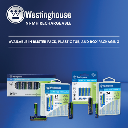 Westinghouse AA Ni-Mh Rechargeable Batteries 800mAh Pack of 4