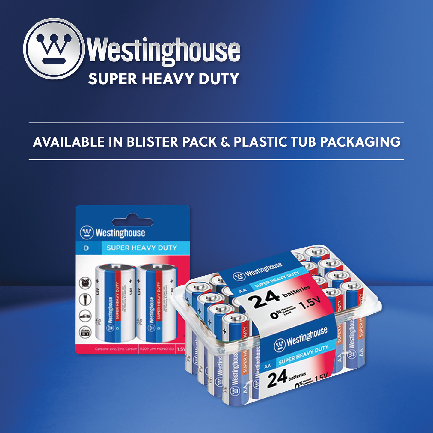 Westinghouse D Super Heavy Duty Pack of 2